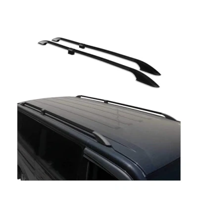 Image de Barres de Toit longitudinales Compatible avec Dacia Dokker 2012 2021 Aluminium Noir 2Pcs