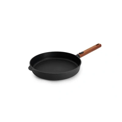Image de Woll Eco Logic QXR Poêle plate, inductive, diamètre : 28 cm, hauteur 5 avec manche en bois amovible et durable, convient pour tous les types de feux, sans PFAS, revêtement anti adhésif, fonte