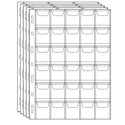 Image de Uncle Paul Coin Collecting Pages 5 Feuilles 30 Poches Standard 9Hole Pocket Inserts Sleeves for Coins CS03530