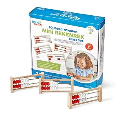 Image de Learning Resources Rekenrek Mini 20 Perles Set de Classe en Bois, boulier, manipulateur, Support comptage, mathématiques, Jouets éducatifs pour Enfants, 93429, Multi