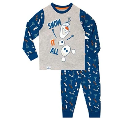 Image de Disney Ensemble De Pyjamas La Reine des Neiges Garçon Frozen Bleu 7 8 Ans
