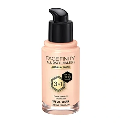 Image de Max Factor Facefinity All Day Flawless 3 in 1 Flexi Hold Fond de teint 10 Fair Porcelain