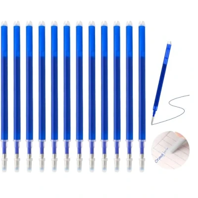 Image de Lot de 12 mines rechange améliorées 0,7 mm Compatible avec Pilot FriXion (bleu) Effaçables Longueur d&#039;écriture : 400 m Mine interchangeable