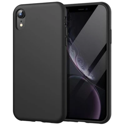 Image de JETech Coque en Silicone pour iPhone XR, 6,1 Pouces, Étui de Protection Complète du Corps au Toucher Soyeux, Housse avec Doublure Douce Tissu Microfibre, Anti Chocs (Noir)