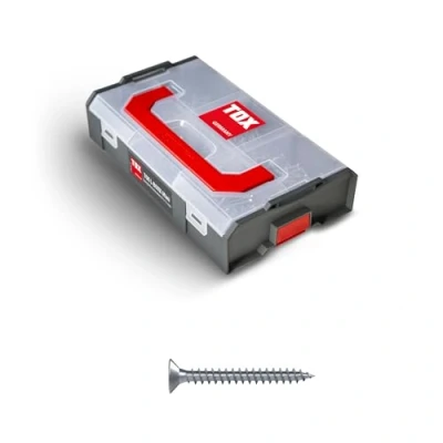 Image de TOX L BOXX Mini vis pour panneaux d&#039;aggloméré 3 + 3,5 mm assortiment TX, adaptable individuellement, encliquetable entre elles, y compris à bois avec entraînement 700 pcs., 094903206
