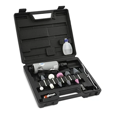 Image de ABAC Meuleuse Droite à Air Pour Compresseur G 201, avec Poignée en Caoutchouc, Meules 5 Axes de 3 mm et 6 mm, 25 000 Tr/min, Pression Max. 8 Bar