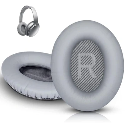 Image de Linkstyle Coussinets de Remplacement, Oreillette Remplacement pour Bose QuietComfort QC45 QC35 II QC2 QC15, Gris
