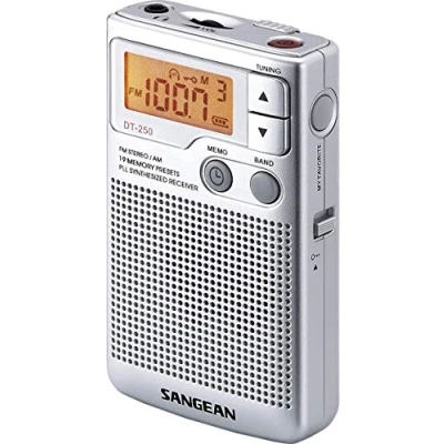 Image de Sangean DT 250 Radio digitale stéréo AM / FM Haut parleur intégré Horloge Argent