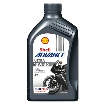 Image de Shell Advance 4T Ultra 15W 50 1L Huile 100% synthétique pour moteurs 4 temps Technologie PurePlus API SN JASO MA2 Nettoyage et protection maximaux Recommandée par Ducati