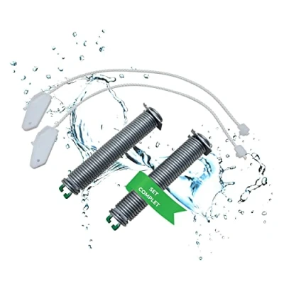 Image de Lichtblau Ressorts pour charnière de porte 130mm x 23mm + câbles 315mm I 00754870 code couleur vert Pièce détachée les portes lave vaisselle Neff Constructa Siemens Balay Bosch