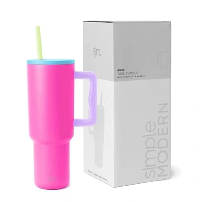 Image de Simple Modern Mug Isotherme avec Poignée et Paille Gourde en Acier Inoxydable Vaso de viaje para café helado Trek 1180ml 80s Mix