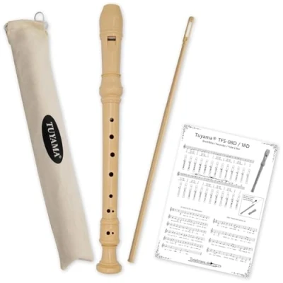 Image de Tuyama® TFS 08D Flûte à Bec Soprano Système Allemand Inclut Tableau des Doigts et Exemples de Partitions