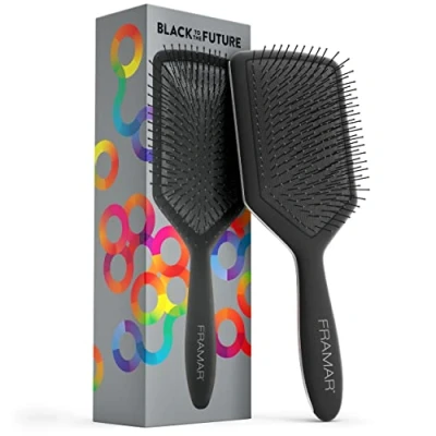 Image de FRAMAR Brosse Demelante Cheveux Bouclés Bouclés, a Demelante, Enfant, Brosses à Cheveux, Top Brush Noir