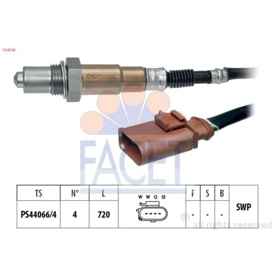 Image de FACET 10.8536 Sonde lambda chauffé, planaire, Filetage prégraissé VOLKSWAGEN: CADDY 4 Kasten, Kombi