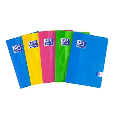 Image de Oxford Touch Lot de 5 carnets à couverture souple, 120 pages, format A5, assortiment couleurs Pack a5