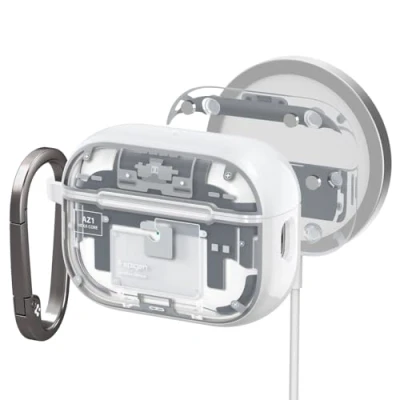 Image de Spigen Coque Ultra Hybrid MagFit Compatible avec AirPods Pro 2 ème génération (2023/2022) Zero One Blanc