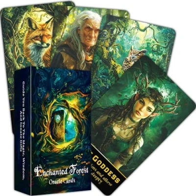 Image de QCFQCF Deck Oracle de la forêt enchantée, cartes pour débutants, découvrez sagesse mystique et les secrets nature le guidage spirituel transformation