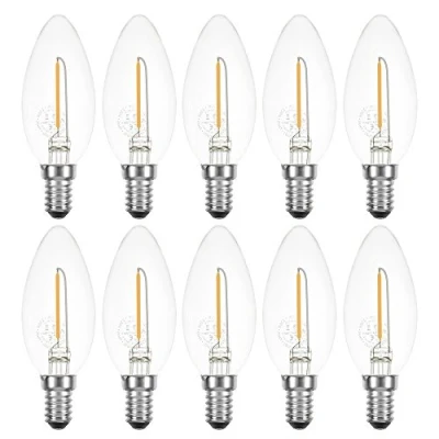 Image de Bougie lED 10 x 1, fast filament 15 w 100 lm fadenglühbirne ampoule e14 blanc chaud 2700 k