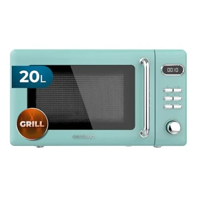 Image de Cecotec Micro Ondes Digital avec Grill Proclean 5110 Retro Vert. 20 L, 700 W en 5 niveaux, minuterie jusqu&#039;à 60 min, 8 programmes et mode dégivrage, design vert vintage