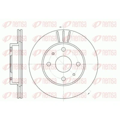 Image de REMSA 6954.10 Disque de frein Essieu avant 233,8, 233,8 16 4 ventilé DAIHATSU: Sirion II, Cuore 6, 7, SUBARU: JUSTY