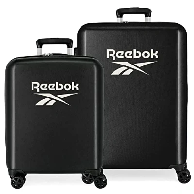 Image de Ensemble Valise Reebok Roxbury Noir 55/70 cm ABS Rigide Fermeture TSA Intégrée 119.4L 6 kg 4 Double Roues Bagage à Main