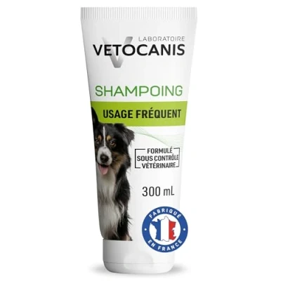 Image de Vetocanis Shampoing Chien Dermoprotecteur à Usage Fréquent 300 ml Hydratant et Adoucissant base d&#039;Extraits d’Aloe Vera pour Respecte la peau le pelage de votre Compagnon