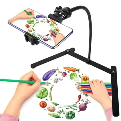 Image de KAVAVO Suppoet de téléphone Portable trépied réglable, Support aérien, Stand d&#039;enseignement en Ligne pour la Diffusion et démonstration Fabrication d&#039;aliments.