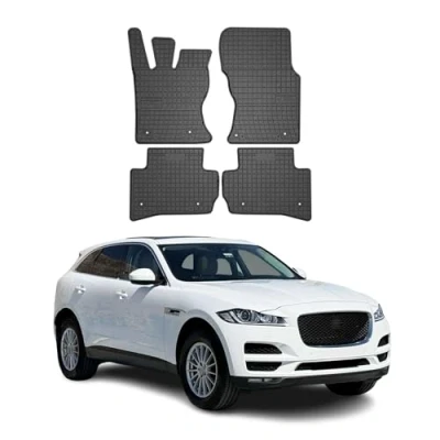 Image de Tapis de Sol Compatible avec Jaguar F Pace 2016 2020 Caoutchouc Noir