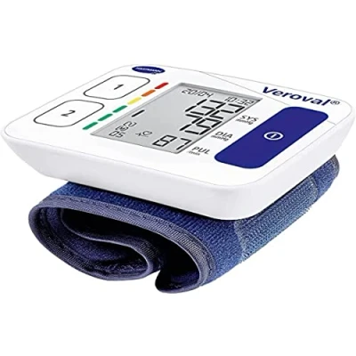 Image de VEROVAL, Tensiomètre de poignet numérique compact, testeur tension artérielle, appareil pour mesurer la mesure rapide et précise, ergonomique, 200 lectures, taille universelle