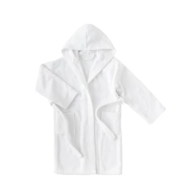 Image de Top Towel Peignoir fille garçon 100% coton Tissu éponge 450 grammes De 6 à 8 ans Blanc