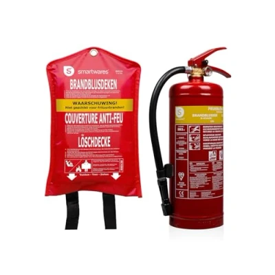 Image de Ensemble extincteur à mousse 3 litres classe AB + couverture anti feu