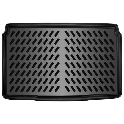 Image de ELMASLINE Bac de coffre en caoutchouc, pour Opel Corsa F 2019 2024, bord extra haut 5 cm, accessoires tapis 3D