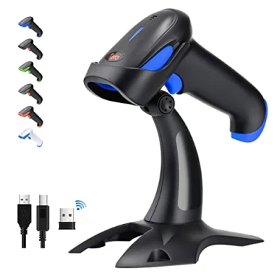Image de Tera Pro Lecteur de Code à Barres Bluetooth sans Fil 2.4GHz 1D/2D Douchette avec USB2.0 Scan Automatique Rapide et Précis, Support Mains Libres, HW0002 Vert