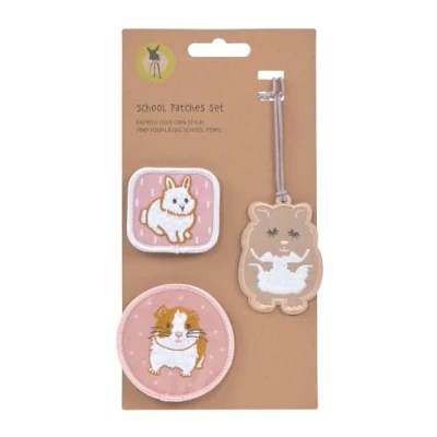 Image de LÄSSIG Set de pendentifs et patchs (3 pièces) avec bouton pression/School Patches Cuddly Pet