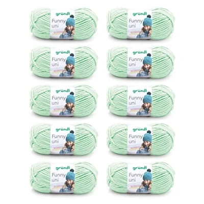 Image de Gründl Funny uni, Fil pour Aiguilles &amp; Crochet (Fil Chenille à l’Aspect velouté 100% Polyester, 10 x 100 g / 120 m, grosseur d’Aiguilles n 5 6, g), Vert Pastel