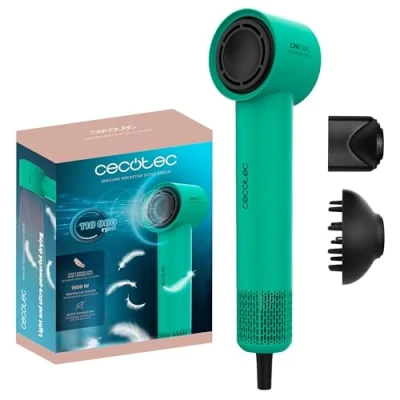 Image de Cecotec Sèche cheveux BLDC IoniCare RockStar Style Green. compact et léger avec moteur brushless de 1500W 110000 rpm.