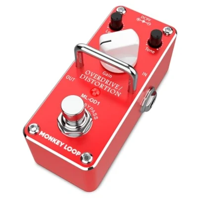 Image de MONKEY LOOP ML OD1 Pédale d&#039;effets Overdrive pour Guitare Contrôle précis de la tonalité et du Gain Qualité Signal avec True Bypass Consommation Courant 5,7 mA (DC 9V)