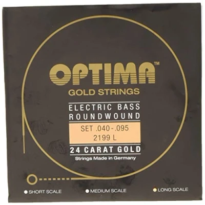Image de Optima cordes de basse électrique d&#039;or Round Wound jeu 4 string light 2199L