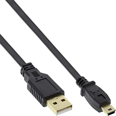 Image de Câble USB 2.0 InLine® A Mâle vers Mini B Plat 1m Noir