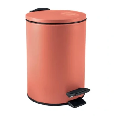 Image de Spirella, Poubelle à Pédale en Acier, Modèle Adelar, Mécanisme slow close, le couvercle se referme doucement et silencieusement, Revêtement anti traces de doigts, Brown, 3 Litres