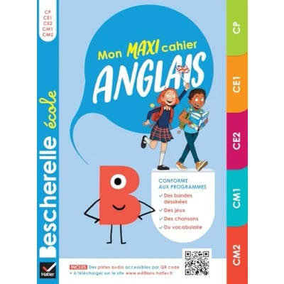 Image de Bescherelle école Mon maxi cahier d&#039;anglais (CP, CE1, CE2, CM1, CM2): règles et exercices corrigés Livre d’occasion Très bon