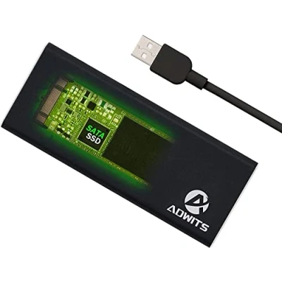 Image de ADWITS USB 3.0 [UASP] à SATA NGFF M.2 2230/2242/2260/2280 Clé B / &amp; M SSD SuperSpeed Adaptateur, Boîtier externe pour Samsung Western Digital Crucial Disque Flash Interne et Plus, Noir