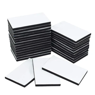 Image de ruban adhésif double face Sticky Coussinets en mousse, 40 pièces Noir mousse solide Pad de montage adhésif, 50 x 30 mm
