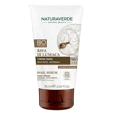 Image de Naturaverde BIO Crème Mains à la Bave d&#039;Escargot, Intensive, Certifiée ICEA, au Beurre de Karité, BIO, 75 ml, 1