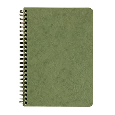 Image de Clairefontaine 785663C Collection Age Bag Un Carnet à Pochettes Vert A5 14,8x21 cm 120 Pages Détachables Lignées + 3 Intercalaires avec Poches de Rangement Couverture Carte Lustrée Grain Cuir