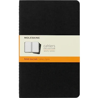 Image de Moleskine Set de 3 cahiers lignés Grand format Couverture souple 13 x 21 cm Noir