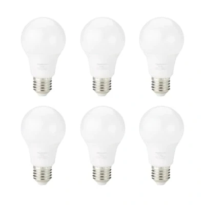 Image de Amazon Basics Lot de 6 ampoules LED, culot à vis Edison E27, 8 W (équivalent 60 W), blanc chaud, Non Dimmable
