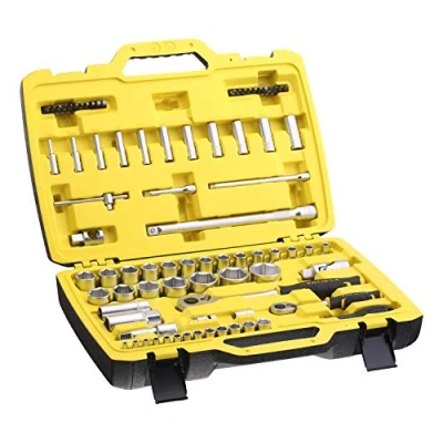 Image de Stanley Fmmt82826 1 Coffret De Douilles ¼’’ + ½’’+ Cliquet 120 Dents 1/4&quot; 1/2&quot; Gamme FatMax Compact Et Résistant Avec Attaches En Métal Jeu 81 Pièces