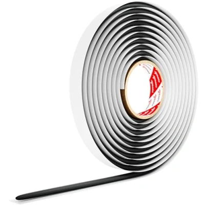 Image de Poppstar cordon adhésif rond en butyle (5 m x 10 mm), Mastic butyle, Joint rond, caoutchouc Noir