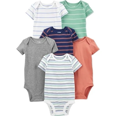 Image de Simple Joys by Carter&#039;s Short Sleeve Bodysuit Chemise, Multicolore/Rayures, 0 3 Mois (Lot de 6) Bébé garçon